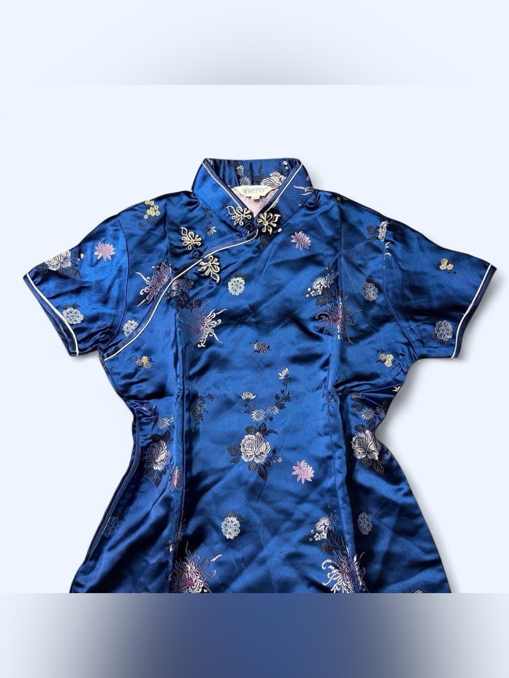 Floral Qipao Chinese Blue Dress by Whitby!